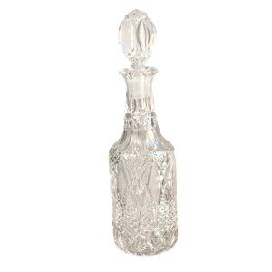 Cut Crystal WHISKEY BOURBON DECANTER Vintage Barware With Stopper